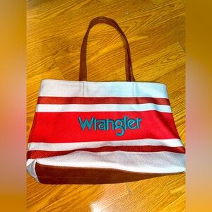 Wrangler Red and White Striped Tote